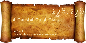 Ábrahám Ákos névjegykártya