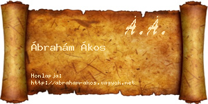 Ábrahám Ákos névjegykártya